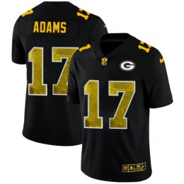 Green Bay Packers #17 Davante Adams Men's Black Golden Sequin Vapor Limited NFL Jersey