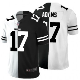 Green Bay Packers #17 Davante Adams Men's Black V White Peace Split Vapor Untouchable Limited NFL Jersey