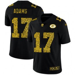 Green Bay Packers #17 Davante Adams Men's Leopard Print Fashion Vapor Limited NFL Jersey Black