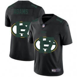 Green Bay Packers #17 Davante Adams Men's Team Logo Dual Overlap Limited NFL Jersey Black