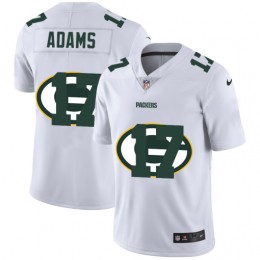 Green Bay Packers #17 Davante Adams White Men's Team Logo Dual Overlap Limited NFL Jersey