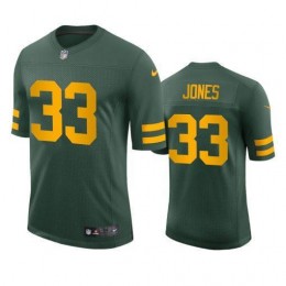 Green Bay Packers #33 Aaron Jones Men's Alternate Vapor Limited Player NFL Jersey – Green