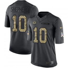 Green Bay Packers #10 Darrius Shepherd Black Men's Stitched NFL Limited 2016 Salute to Service Jersey