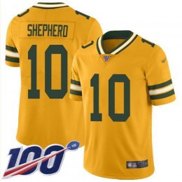 Green Bay Packers #10 Darrius Shepherd Gold Men's Stitched NFL Limited Inverted Legend 100th Season Jersey