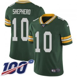 Green Bay Packers #10 Darrius Shepherd Green Team Color Men's Stitched NFL 100th Season Vapor Untouchable Limited Jersey