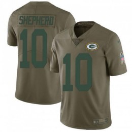 Green Bay Packers #10 Darrius Shepherd Olive Men's Stitched NFL Limited 2017 Salute To Service Jersey