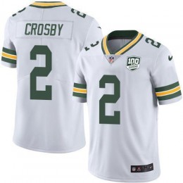 Green Bay Packers #2 Mason Crosby White Men's 100th Season Stitched NFL Vapor Untouchable Limited Jersey