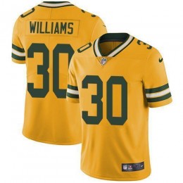 Green Bay Packers #30 Jamaal Williams Yellow Men's Stitched NFL Limited Rush Jersey