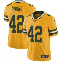 Green Bay Packers #42 Oren Burks Yellow Men's Stitched NFL Limited Rush Jersey