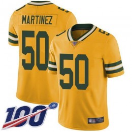 Green Bay Packers #50 Blake Martinez Yellow Men's Stitched NFL Limited Rush 100th Season Jersey