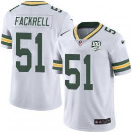 Green Bay Packers #51 Kyler Fackrell White Men's 100th Season Stitched NFL Vapor Untouchable Limited Jersey