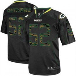Green Bay Packers #52 Clay Matthews Black Men's Stitched NFL Elite Camo Fashion Jersey