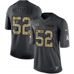 Green Bay Packers #52 Clay Matthews Black Men's Stitched NFL Limited 2016 Salute To Service Jersey