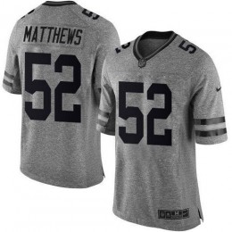 Green Bay Packers #52 Clay Matthews Gray Men's Stitched NFL Limited Gridiron Gray Jersey