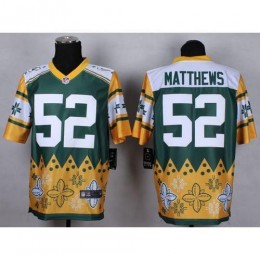 Green Bay Packers #52 Clay Matthews Green Men's Stitched NFL Elite Noble Fashion Jersey