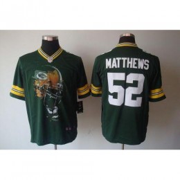 Green Bay Packers #52 Clay Matthews Green Team Color Men's Stitched NFL Helmet Tri-Blend Limited Jersey