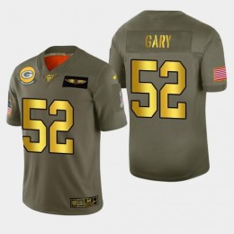 Green Bay Packers #52 Rashan Gary Men's Olive Gold 2019 Salute to Service NFL 100 Limited Jersey