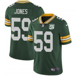 Green Bay Packers #59 Markus Jones Green Team Color Men's 100th Season Stitched NFL Vapor Untouchable Limited Jersey