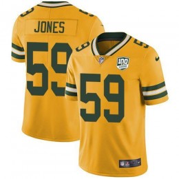 Green Bay Packers #59 Markus Jones Yellow Men's 100th Season Stitched NFL Limited Rush Jersey