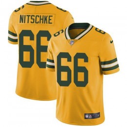 Green Bay Packers #66 Ray Nitschke Yellow Men's Stitched NFL Limited Rush Jersey