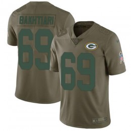 Green Bay Packers #69 David Bakhtiari Olive Men's Stitched NFL Limited 2017 Salute To Service Jersey