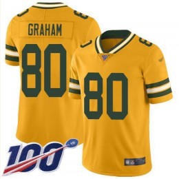Green Bay Packers #80 Jimmy Graham Gold Men's Stitched NFL Limited Inverted Legend 100th Season Jersey