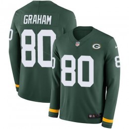 Green Bay Packers #80 Jimmy Graham Green Team Color Men's Stitched NFL Limited Therma Long Sleeve Jersey