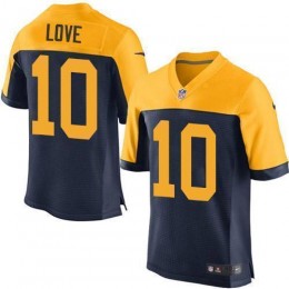 Packers #10 Jordan Love Navy Blue Alternate Men's Stitched NFL New Elite Jersey