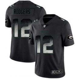 Packers #12 Aaron Rodgers Black Men's Stitched NFL Vapor Untouchable Limited Smoke Fashion Jersey