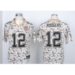 Packers #12 Aaron Rodgers Camo USMC Men's Stitched NFL Elite Jersey