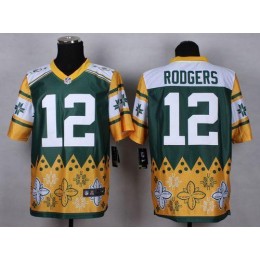 Packers #12 Aaron Rodgers Green Men's Stitched NFL Elite Noble Fashion Jersey