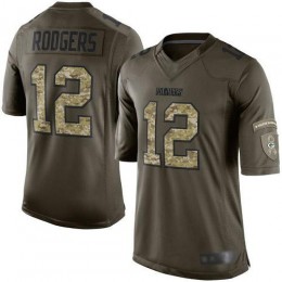 Packers #12 Aaron Rodgers Green Men's Stitched NFL Limited 2015 Salute To Service Jersey