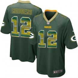 Packers #12 Aaron Rodgers Green Team Color Men's Stitched NFL Limited Strobe Jersey