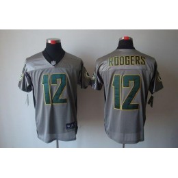Packers #12 Aaron Rodgers Grey Shadow Men's Stitched NFL Elite Jersey