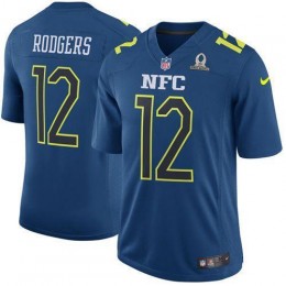 Packers #12 Aaron Rodgers Navy Men's Stitched NFL Game NFC 2017 Pro Bowl Jersey