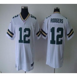 Packers #12 Aaron Rodgers White Men's Stitched NFL Elite Jersey