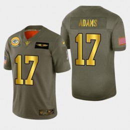 Packers #17 Davante Adams Men's Olive Gold 2019 Salute To Service NFL 100 Limited Jersey