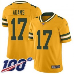 Packers #17 Davante Adams Gold Men's Stitched NFL Limited Inverted Legend 100th Season Jersey