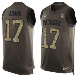 Packers #17 Davante Adams Green Men's Stitched NFL Limited Salute To Service Tank Top Jersey