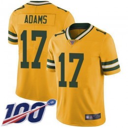 Packers #17 Davante Adams Yellow Men's Stitched NFL Limited Rush 100th Season Jersey