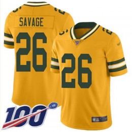Packers #26 Darnell Savage Gold Men's Stitched NFL Limited Inverted Legend 100th Season Jersey