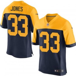 Packers #33 Aaron Jones Navy Blue Alternate Men's Stitched NFL New Elite Jersey