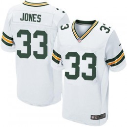 Packers #33 Aaron Jones White Men's Stitched NFL Elite Jersey