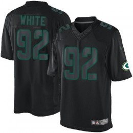 Packers #92 Reggie White Black Men's Stitched NFL Impact Limited Jersey