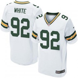 Packers #92 Reggie White White Men's Stitched NFL Elite Jersey