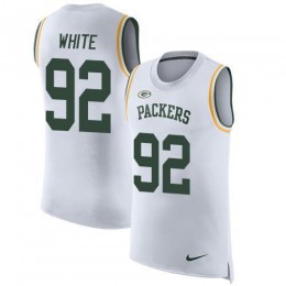 Packers #92 Reggie White White Men's Stitched NFL Limited Rush Tank Top Jersey