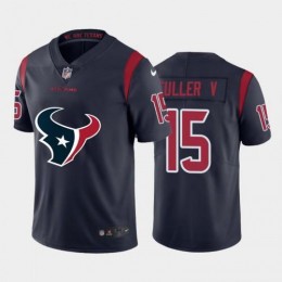 Houston Houston Texans #15 Will Fuller Navy Blue Men's Big Team Logo Vapor Limited NFL Jersey