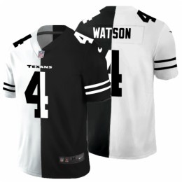 Houston Houston Texans #4 Deshaun Watson Men's Black V White Peace Split Vapor Untouchable Limited NFL Jersey