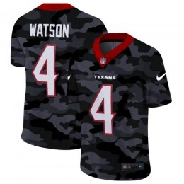 Houston Houston Texans #4 Deshaun Watson Men's 2020 Black CAMO Vapor Untouchable Limited Stitched NFL Jersey