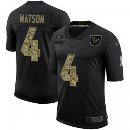 Houston Houston Texans #4 Deshaun Watson Men's 2020 Salute To Service Camo Limited NFL Jersey Black Men's